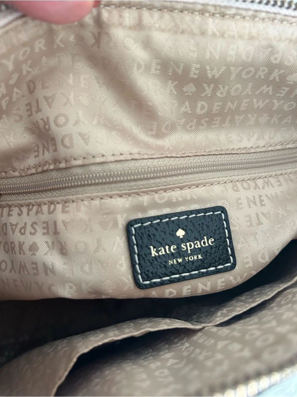 Kate Spade Cream Black Leather Dome Satchel Crossbody Shoulder Bag